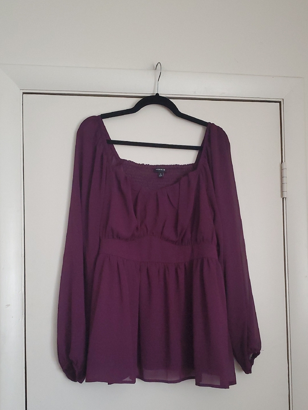 torrid Smocked Blouse in Plum